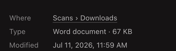 NameQuick's details pane for a renamed file, showing its original modified date.